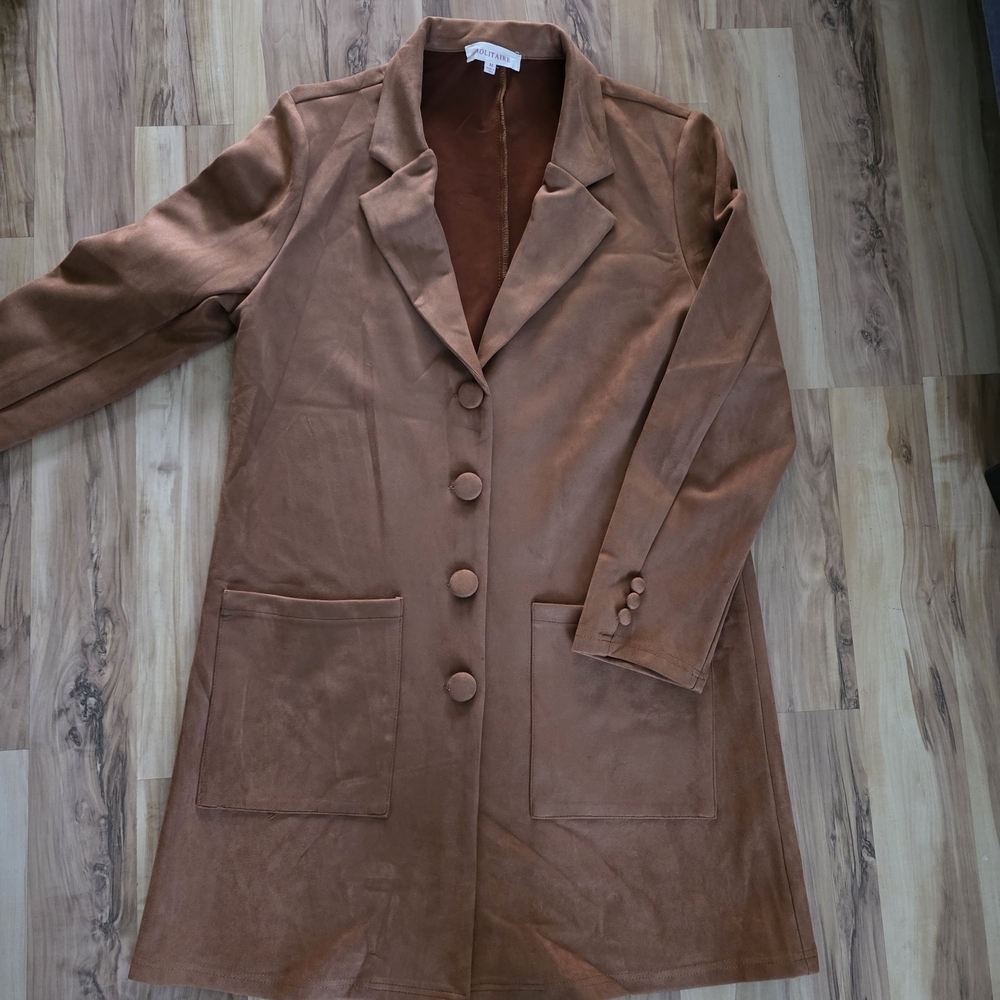 Solitaire Brown Blazer Coat